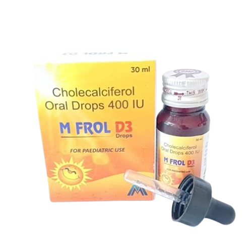 Product Name: M FROL D3, Compositions of M FROL D3 are Cholecalciferol Oral Drops 400 IU - Medlo Biotech