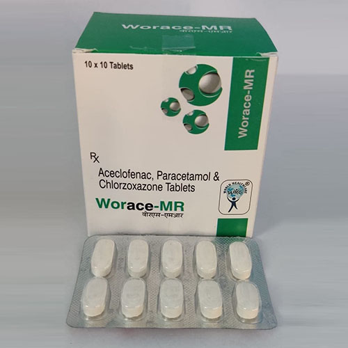 Product Name: Worace MR, Compositions of Worace MR are Aceclofenac,Paracetamol & Chlorzoxazone Tablets - WHC World Healthcare