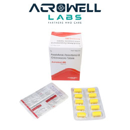 Product Name: ACROMOL MR, Compositions of ACROMOL MR are Aceclofenac,Paracetamol and Chlorzoxazone Tablets - Acrowell Labs Private Limited
