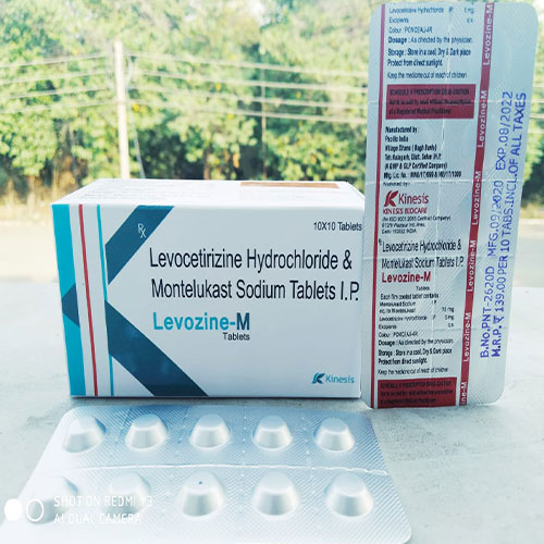 Product Name: Levozine M, Compositions of Montelukast levocetrizine are Montelukast levocetrizine - Kinesis Biocare