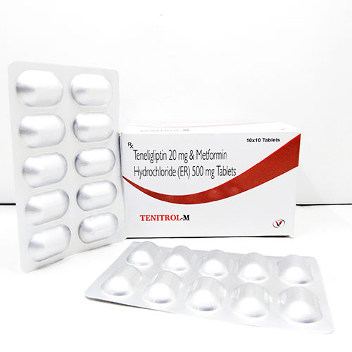 Product Name: Tenitrol M, Compositions of Tenitrol M are Tenigliptin 20 mg + Metformin 500 Sr tablets strip - Voizmed Pharma Private Limited