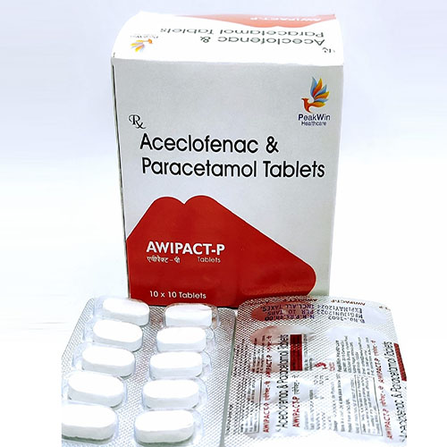 Product Name: Awipact P, Compositions of Awipact P are Aceclofenac & Paracetamol Tablets - Peakwin Healthcare
