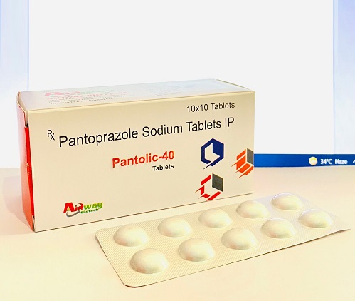 Product Name: Pantolic 40, Compositions of Pantolic 40 are Pantaprazole Sodium Tablets I.P.  - Aidway Biotech