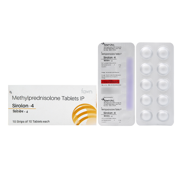 Product Name: SIROLON 4, Compositions of Methylprednisolone 4 mg. are Methylprednisolone 4 mg. - Fawn Incorporation