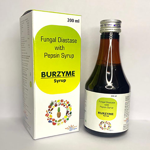Product Name: Burzyme, Compositions of Burzyme are Fungal Diastase with Pepsin Syrup - Burgeon Health Series Pvt Ltd