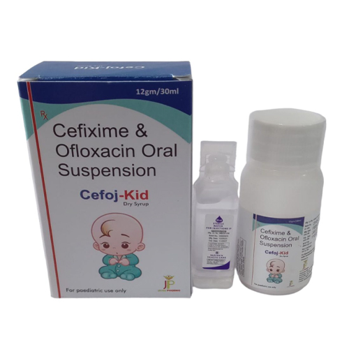 Product Name: CefojKid, Compositions of CefojKid are Cefixime & Ofloxacin Oral Suspention - Jecks Pharma