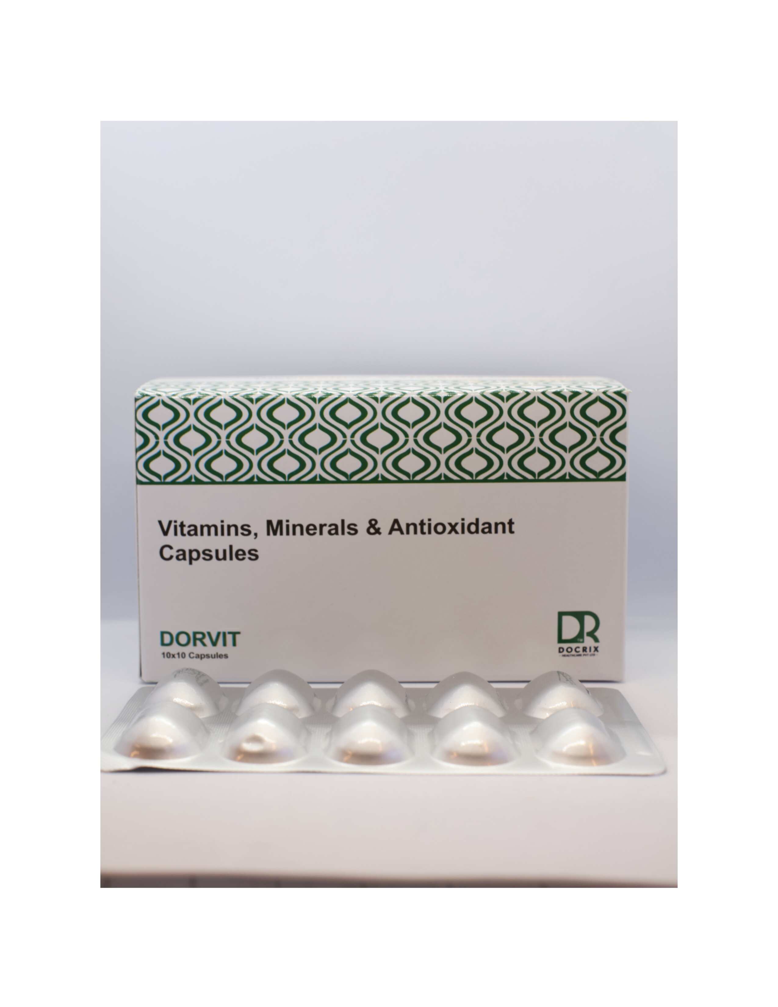 Product Name: Dorvit , Compositions of Dorvit  are vitamins, Minerals & Antioxdant Capsules - Docrix Healthcare