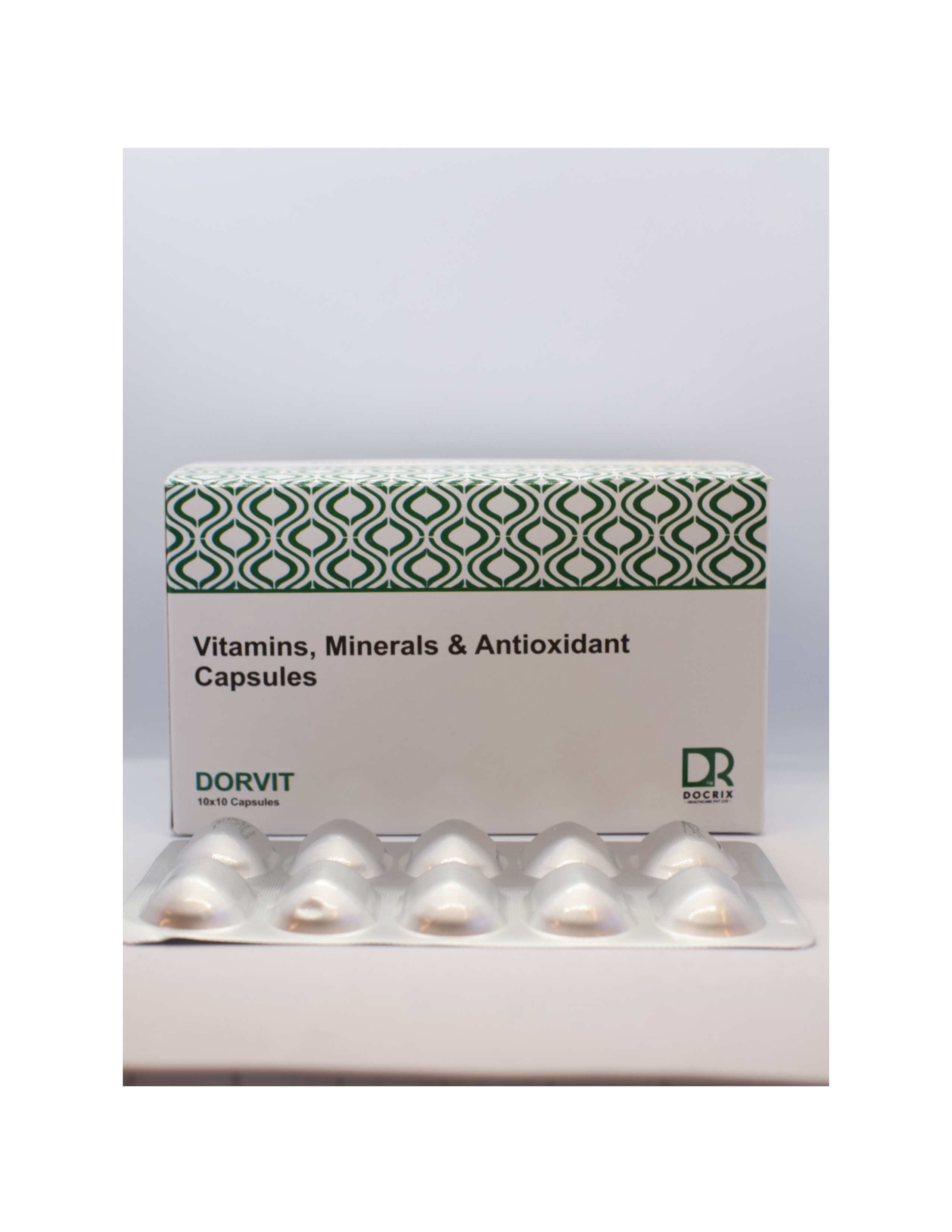 Product Name: Dorvit, Compositions of Dorvit are vitamins, Minerals & Antioxdant Capsules - Docrix Healthcare