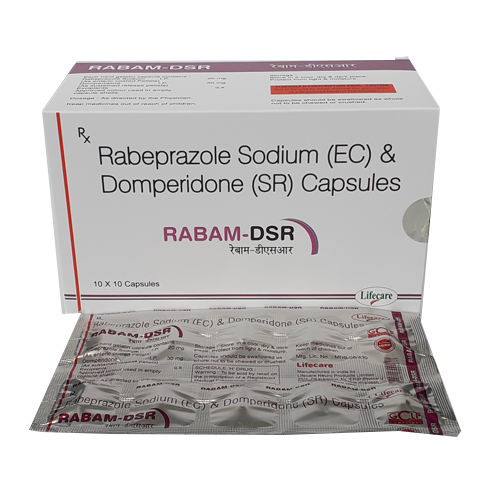 Product Name: Rabam DSR, Compositions of Rabam DSR are Rabeprazole Sodium (EC) & Aceclofenac (SR) Capsules - Lifecare Neuro Products Ltd.