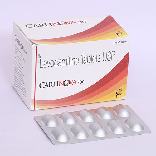 Product Name: CARLINOVA 500, Compositions of are Levocarnitine Tablets USP - Biomax Biotechnics Pvt. Ltd