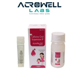 Product Name: Acrofix 50, Compositions of Acrofix 50 are Cefixime Oral Suspension IP - Acrowell Labs Private Limited