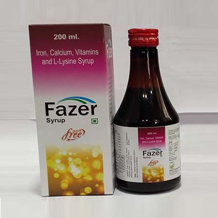 Product Name: Fazer, Compositions of Fazer are Iron,Calcium,Vitamins and L-Lysine Syrup - Biotanic Pharmaceuticals