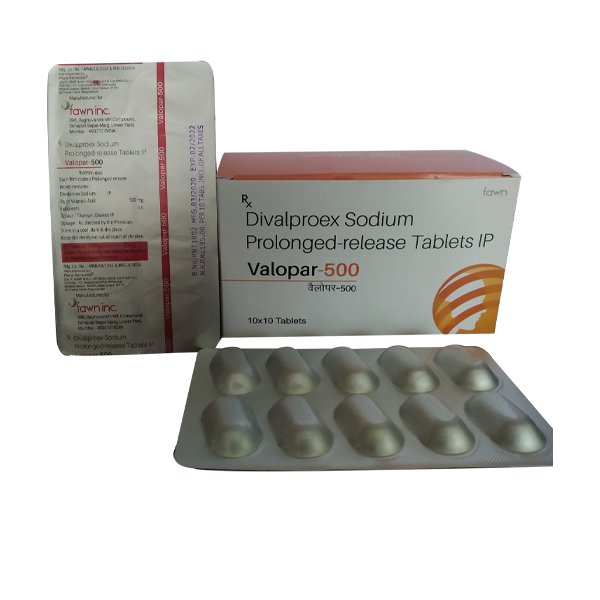 Product Name: VALOPAR 500, Compositions of VALOPAR 500 are Divalproex Sodium Extended Release 500mg - Fawn Incorporation