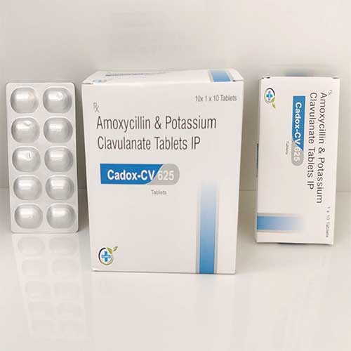 Product Name: Cadox CV 625, Compositions of Cadox CV 625 are Amoxicyllin &  Potassium Clavunate Tablets IP - Caddix Healthcare