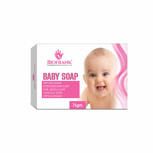 Product Name: Baby Soap, Compositions of Baby Soap are With Shea Blend Moisturizers Baby Skin - Biofrank Pharmaceuticals (India) Pvt. Ltd