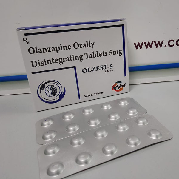 Product Name: Olzest 5, Compositions of Olzest 5 are Olanzapine Orally Disintegrating Tablets 5 mg - Aseric Pharma