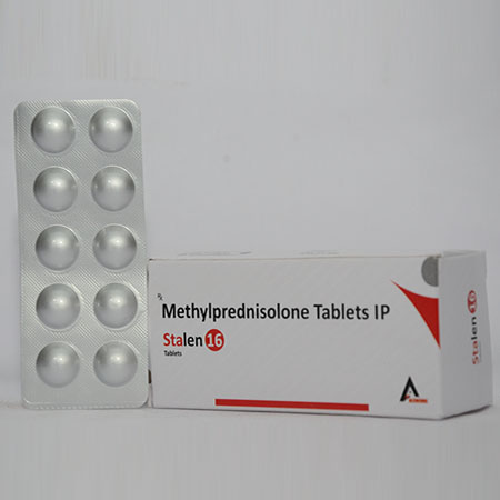 Product Name: STALEN 16, Compositions of STALEN 16 are Methylprednisolone Tablets IP - Alencure Biotech Pvt Ltd