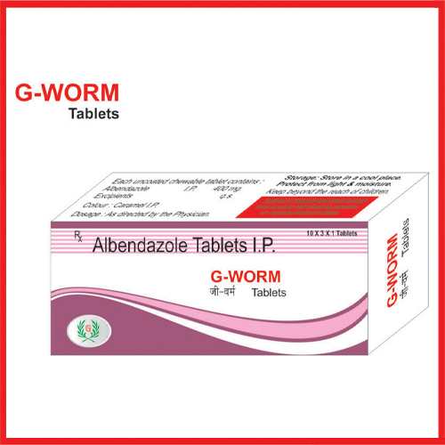 Product Name: G Worm, Compositions of are Albendazole Tablets IP - Greef Formulations
