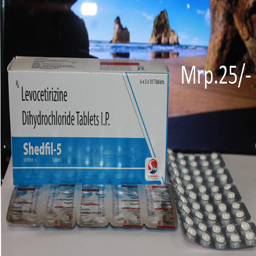 Product Name: Shedfil 5, Compositions of Shedfil 5 are Levocetirizine dihydrochloride - Shedwell Pharma Private Limited