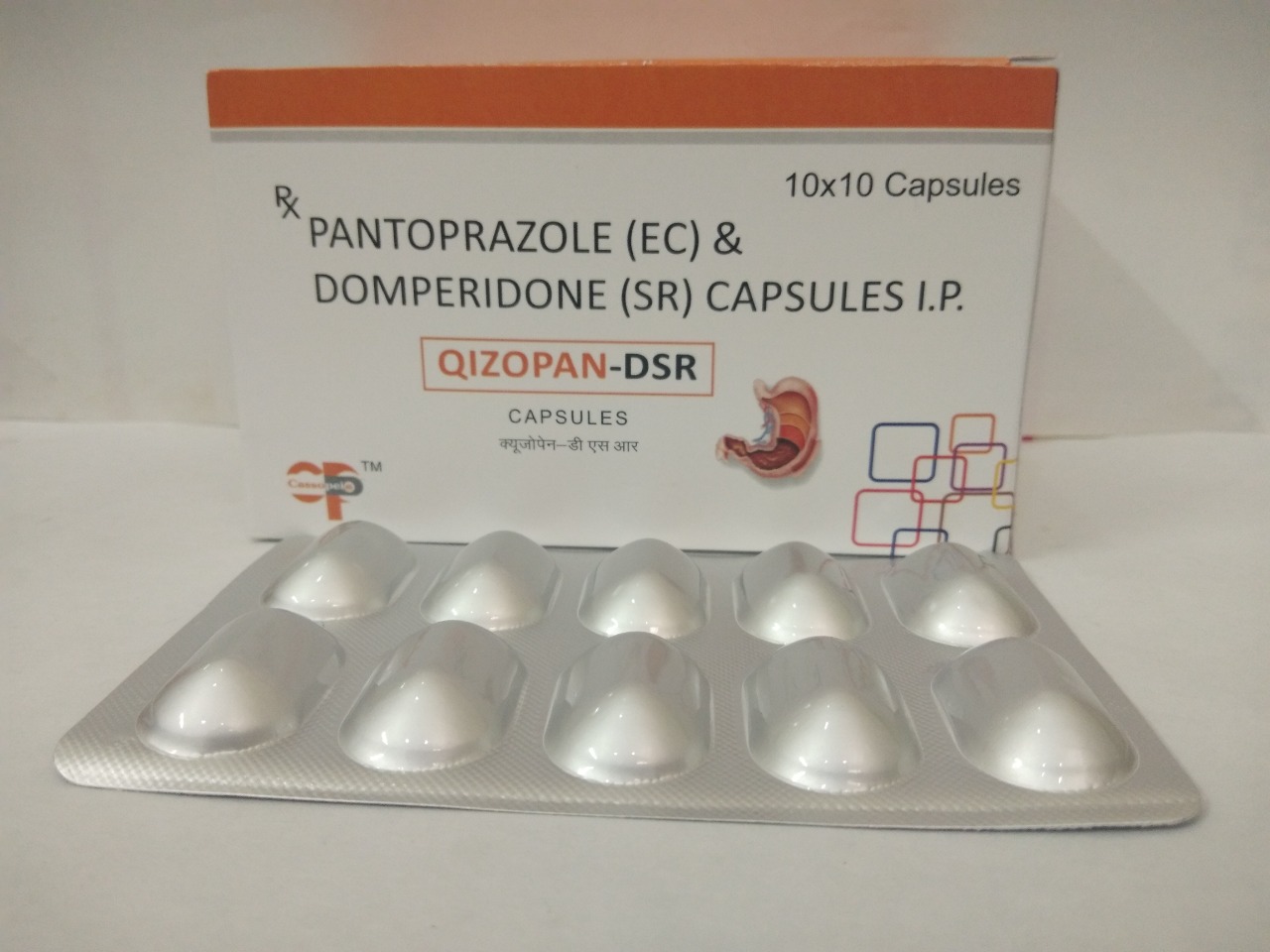 Product Name: Qizopan DSR, Compositions of Qizopan DSR are Pantoprazole (EC) & Domeperidone (SR) Capsules IP - Cassopeia Pharmaceutical Pvt Ltd