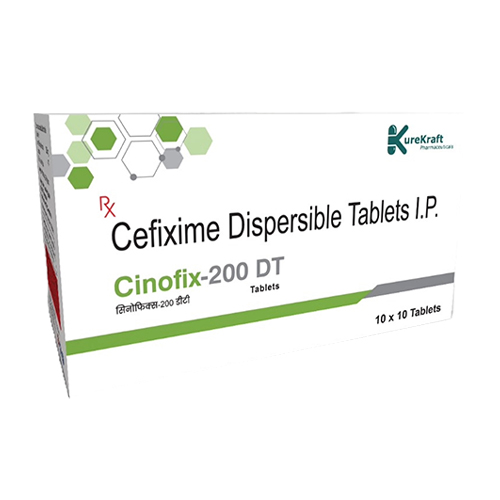 Product Name: Cinofix200DT, Compositions of Cinofix200DT are Cefixime Dispersible Tablets I.P. - KureKraft Pharmaceuticals