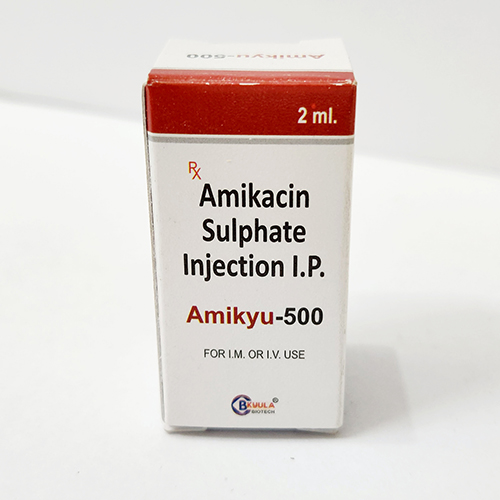 Product Name: Amikyu 500, Compositions of Amikyu 500 are Amikacin Sulphate Injection I.P. - Bkyula Biotech
