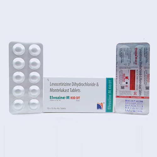 Product Name: Elvozine M Kid DT, Compositions of Elvozine M Kid DT are Levocetirizine Dihydrochloride & Montelukast Tablets - Nova Indus Pharmaceuticals