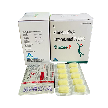 Product Name: Nimzee P, Compositions of Nimzee P are Nimesulide & Paracetamol Tablets - Amzy Life Care