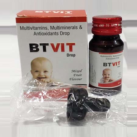 Product Name: Btvit, Compositions of Btvit are Multivitamin,Multiminerals & Antioxidant Drops - Biotanic Pharmaceuticals