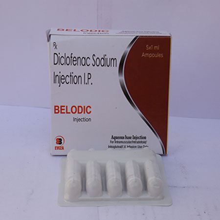 Product Name: Belodic, Compositions of Belodic are Diclofenac Sdium Injection IP - Eviza Biotech Pvt. Ltd