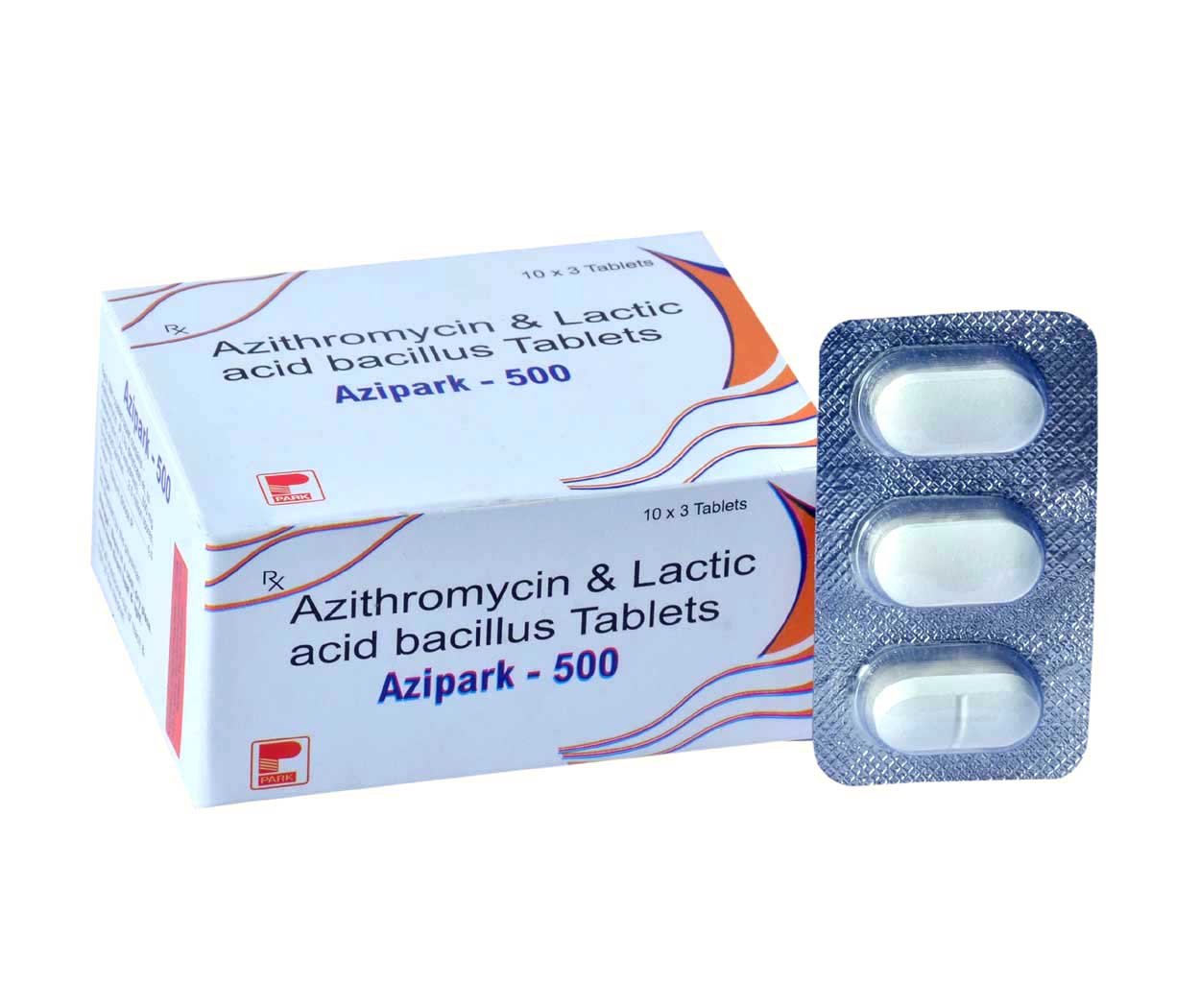 Product Name: Azipark 500, Compositions of Azipark 500 are Azithromycin & Lactic acid bacillus Tablets - Park Pharmaceuticals