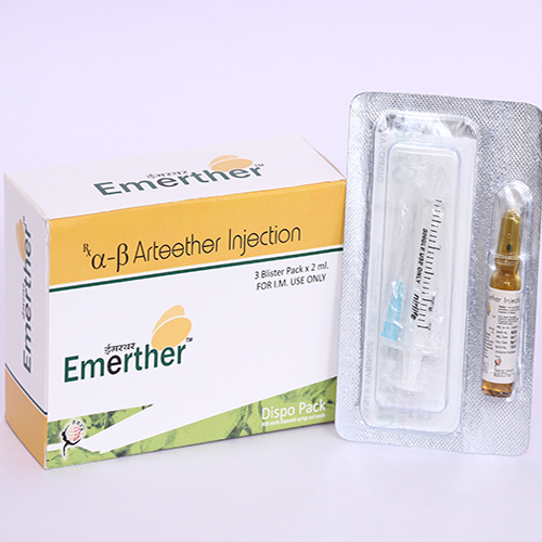 Product Name: EMERTHER, Compositions of EMERTHER are Alpha Beta Arteether Injection. - Biomax Biotechnics Pvt. Ltd
