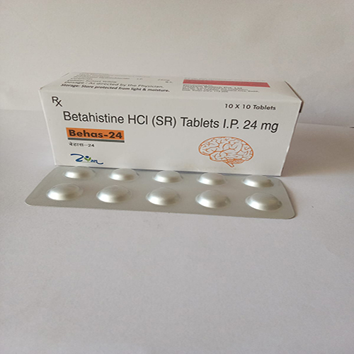 Product Name: Behas 24, Compositions of Behas 24 are Betahistine HCL (SR) Tablets I.P. 24 mg  - Arlig Pharma