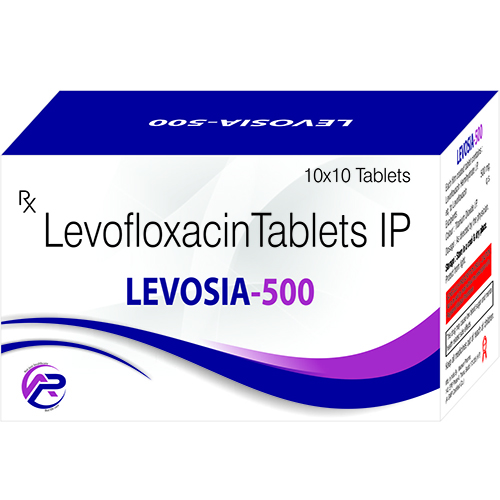 Product Name: Levosia 500, Compositions of Levosia 500 are Levofloxacin Tablets IP - Ambrosia Pharma