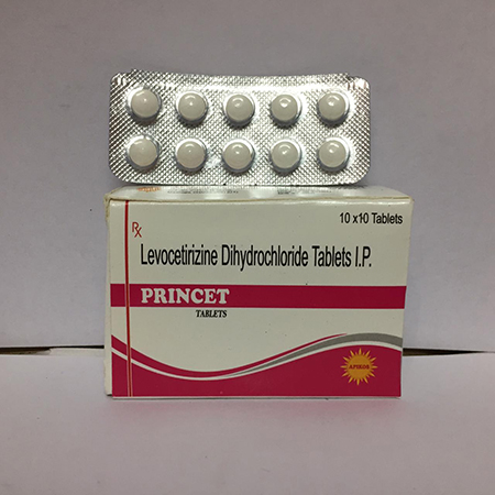 Product Name: PRINCET, Compositions of PRINCET are Levocetrizine Dihydrochloride Tablets IP - Apikos Pharma