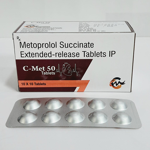 Product Name: C Met 50, Compositions of C Met 50 are Metoprolol Succinate Extended-release Tablets IP - Cardimind Pharmaceuticals