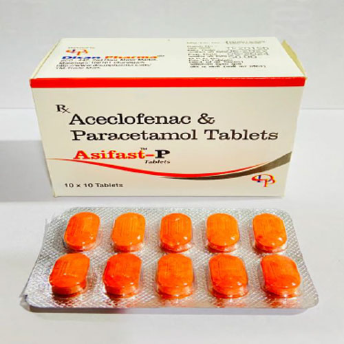 Product Name: Asifast P, Compositions of Asifast P are Aceclofenac and Paracetamol Tablets - Disan Pharma