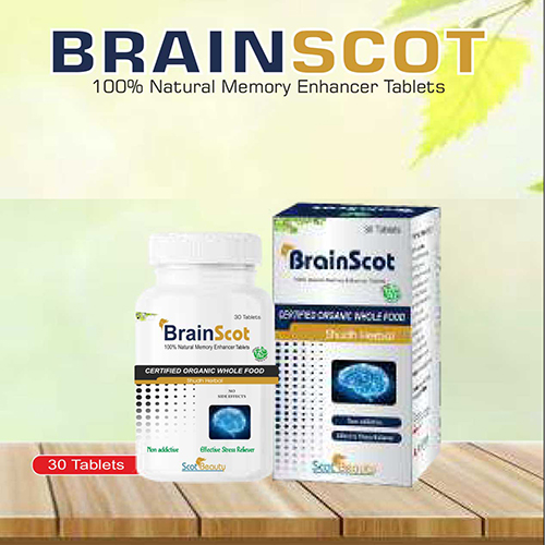 Product Name: Brainscot, Compositions of Brainscot are 100% Natural Memory Enhancer Tablets - Pharma Drugs and Chemicals