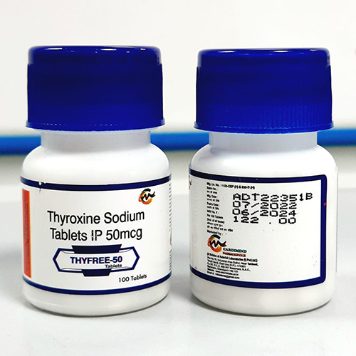 Product Name: Thyfree 50, Compositions of Thyfree 50 are Thyroxine Sodium Tablets Ip 50 mcg - Cardimind Pharmaceuticals