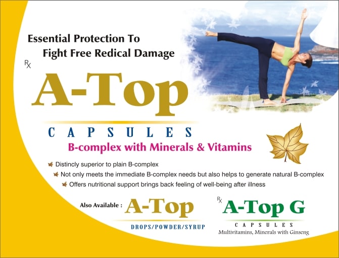 Product Name: A Top, Compositions of A Top are B-Complex with Minerals & Vitamins - Biotropics Formulations