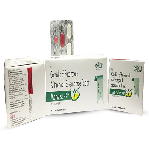 Product Name: Morwise Kit, Compositions of Morwise Kit are Combikit Of Fluconazole Azithromycin & Secnidazole Tablets - Arlak Biotech