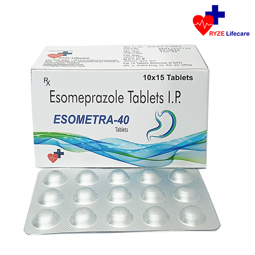 Product Name: ESOMETRA 40, Compositions of ESOMETRA 40 are Esomeprazole Tablets IP - Ryze Lifecare