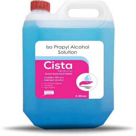 Product Name: Iso Propyl Alcohol Solution, Compositions of Iso Propyl Alcohol Solution are Iso Propyl Alcohol 70% - Cista Medicorp