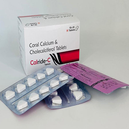 Product Name: Calride C, Compositions of Calride C are Coral Calcium & Cholecalciferol Tablets - Biodiscovery Lifesciences Pvt Ltd
