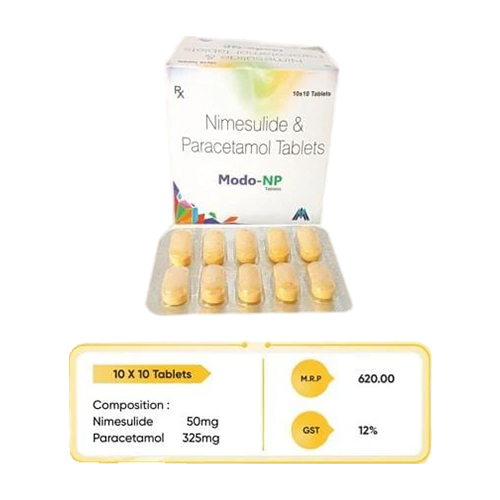 Product Name: Modo NP, Compositions of Modo NP are Nimesulide & Paracetamol Tablets - Medlo Biotech