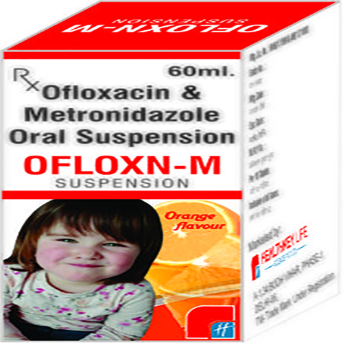 Product Name: OFLOXN M, Compositions of OFLOXN M are Ofloxacin & Metronidazole Oral Suspension - Healthkey Life Science Private Limited