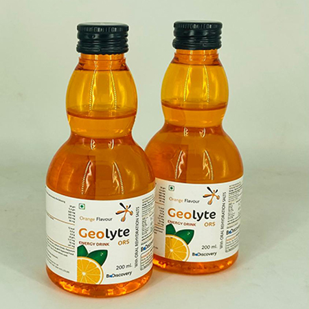 Product Name: Geolyte ORS, Compositions of Geolyte ORS are Orange Flavour Energy Flavour - Biodiscovery Lifesciences Pvt Ltd