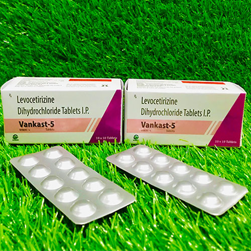 Product Name: Vankast 5, Compositions of Vankast 5 are levocetirizine dihydrochloride IP - Gvans Biotech Pvt. Ltd