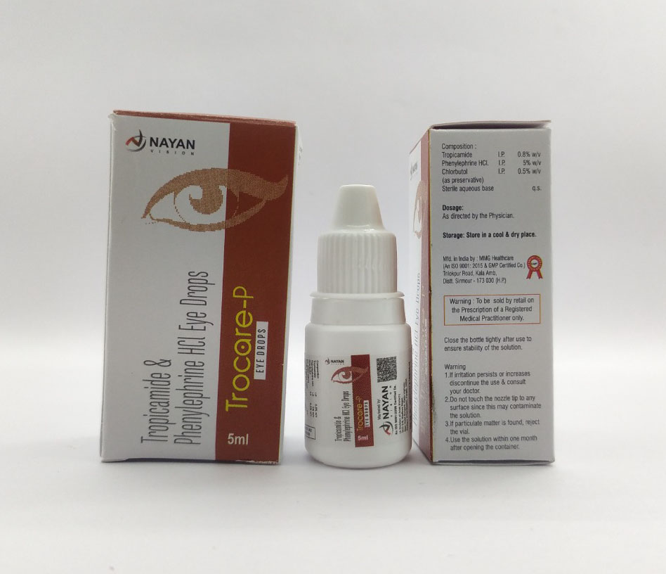 Product Name: Trocare P, Compositions of Trocare P are Tropicamide & Phenylephrine Hcl Eye Drops - Arlak Biotech