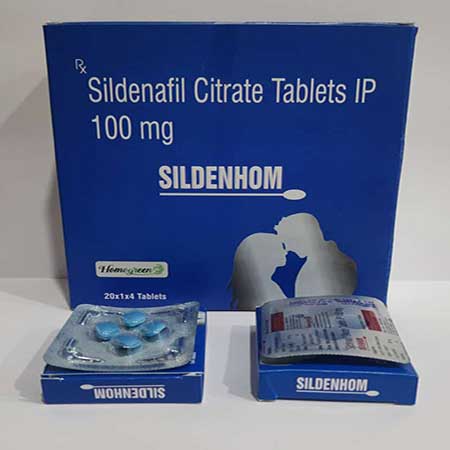 Product Name: Sildenhom, Compositions of Sildenhom are Sildenafil Citrate Tablets IP - Abigail Healthcare